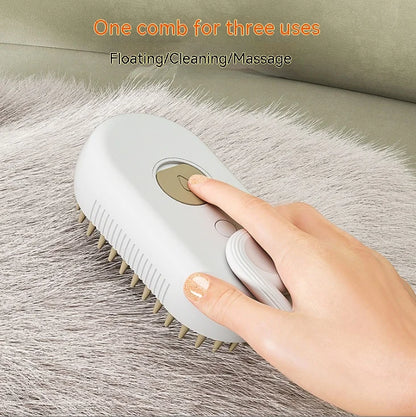 Electric Pet Spray Comb for Cats and Dogs | Anti-Flying Hair Removal Brush with One-Key Spray and Massage Function