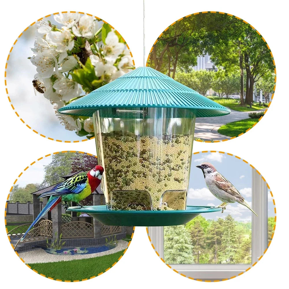 Automatic Bird Feeder | Outdoor Hanging Nut Dispenser with Multiple Holes for Foot Feeding