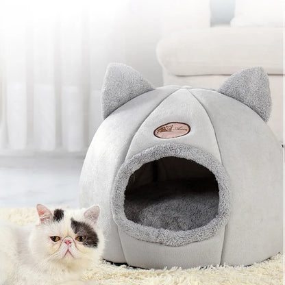 New Deep Sleep Comfort Cat Bed | Cozy Winter Mat Basket for Small Dogs and Cats - Indoor Tent Cave Nest