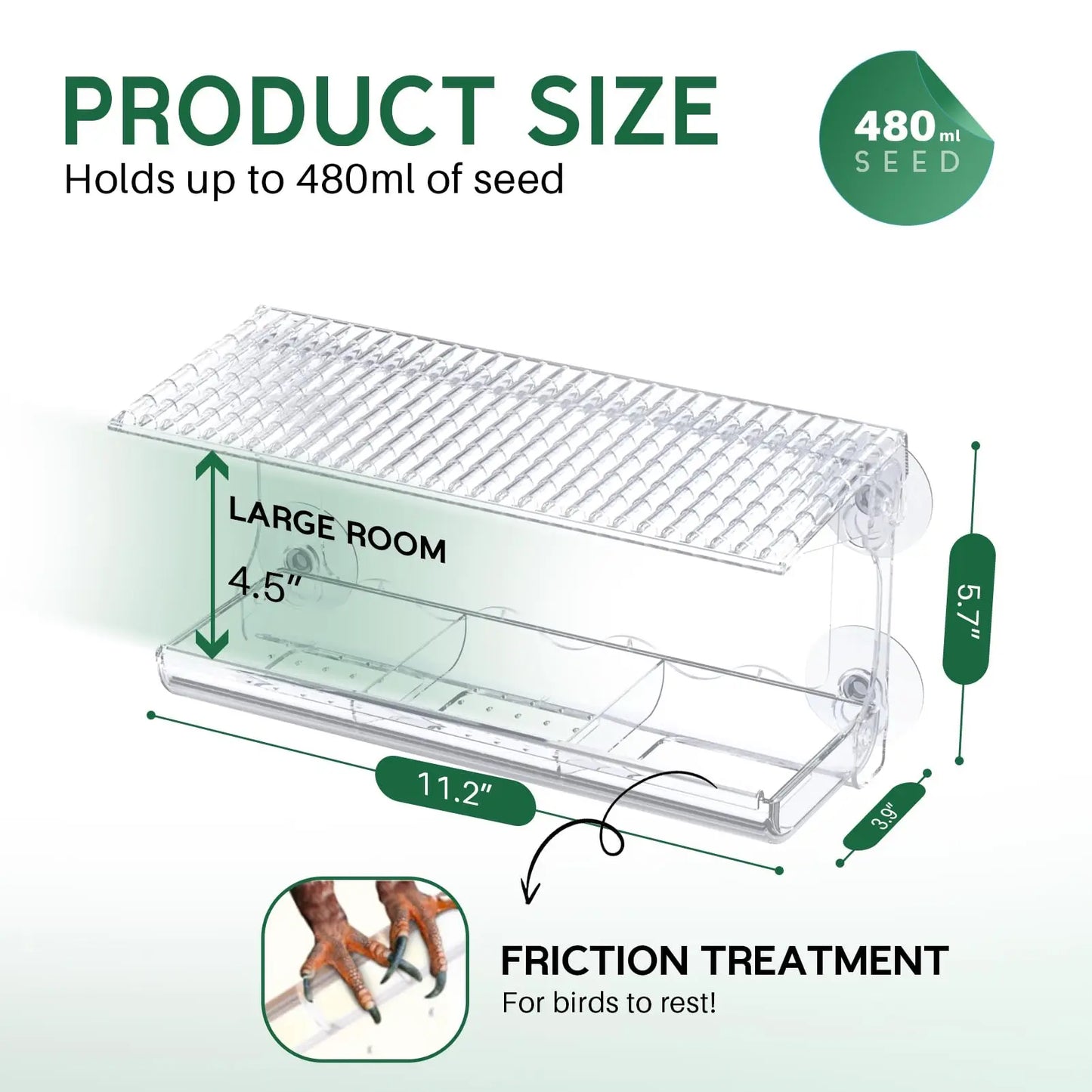 Clear Window Viewing Bird Feeder | Outdoor Transparent Bird House for Wild Bird Watching & Garden Decor