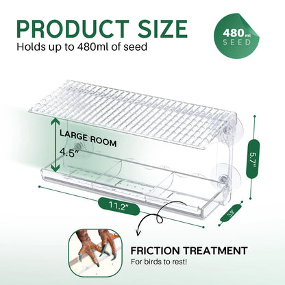Clear Window Viewing Bird Feeder | Outdoor Transparent Bird House for Wild Bird Watching & Garden Decor