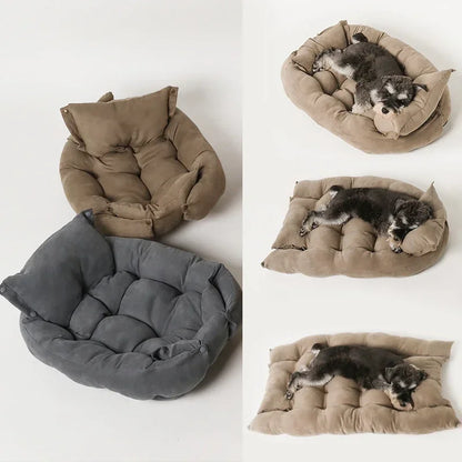 Multifunctional Pet Dog Bed Thickened 3 IN 1 Dogs Cat Sleeping Bed Sofa Warm Winter Puppy
