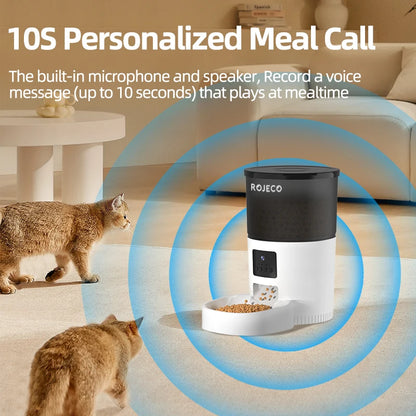 Automatic Cat Feeder with Camera | Video Dispenser & Smart Voice Recorder for Cats & Dogs