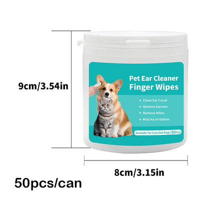 Ear Cleaning Wipes for Cats and Dogs | Effective Ear Care Fingertips for Ear Mite Removal - Pet Cleaning Products