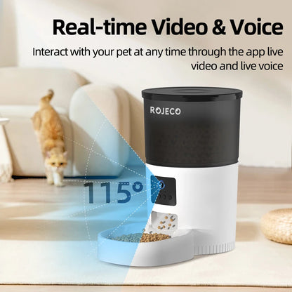 Automatic Cat Feeder with Camera | Video Dispenser & Smart Voice Recorder for Cats & Dogs