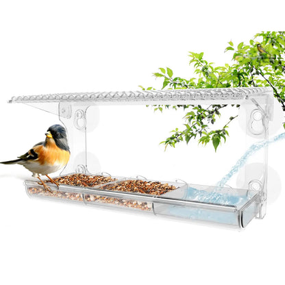 Clear Window Viewing Bird Feeder | Outdoor Transparent Bird House for Wild Bird Watching & Garden Decor