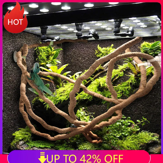 150CM Large Flexible Vines | Bendable Jungle Climber Habitat Decor for Reptiles & Terrariums