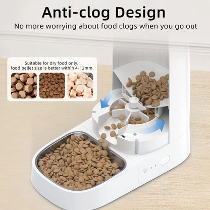 ROJECO Automatic Cat Feeder | Smart WiFi Kibble Dispenser with Remote Control for Cats & Dogs