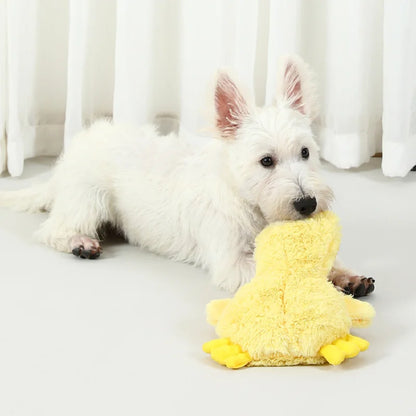 Interactive Dog Plush Sound Toy | Cute Yellow Duck for Training and Chewing - No Fill Pet Supplies for Cats and Dogs