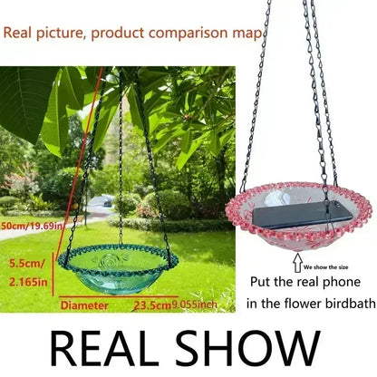 Flower Shaped Hanging Bird Feeder | Birdbath for Outdoor Garden Decor & Hummingbird Feeding Tool
