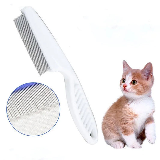 Stainless Steel Flea Comb for Dogs and Cats | Portable Hair Removal Brush with Dense Teeth