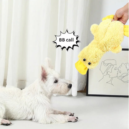Interactive Dog Plush Sound Toy | Cute Yellow Duck for Training and Chewing - No Fill Pet Supplies for Cats and Dogs