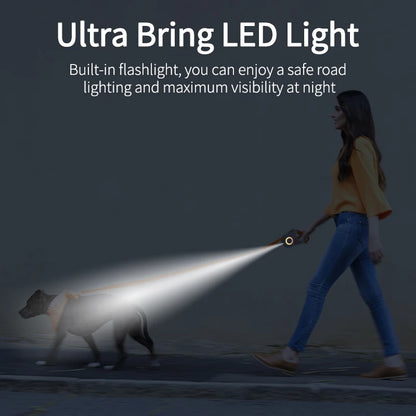 ROJECO Automatic Retractable Dog Leash | LED Luminous Light Straps for Dogs & Puppies