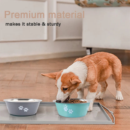Non-Slip Dog Bowls | Stainless Steel Feeders for Small, Medium & Large Dogs | Pet Feeding Accessories