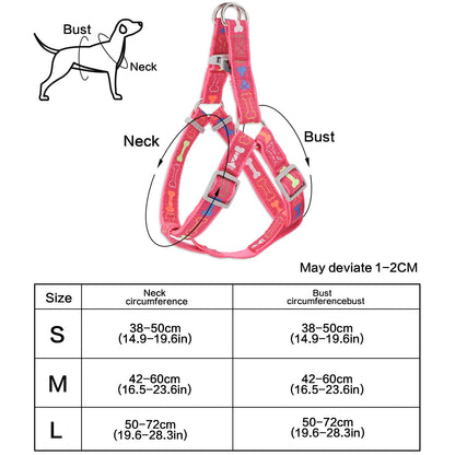 Colorful Bone Tripod Pet Dog Harness | Adjustable & Reflective Harness for Indoor and Outdoor Use