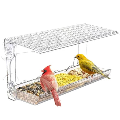 Clear Window Viewing Bird Feeder | Outdoor Transparent Bird House for Wild Bird Watching & Garden Decor
