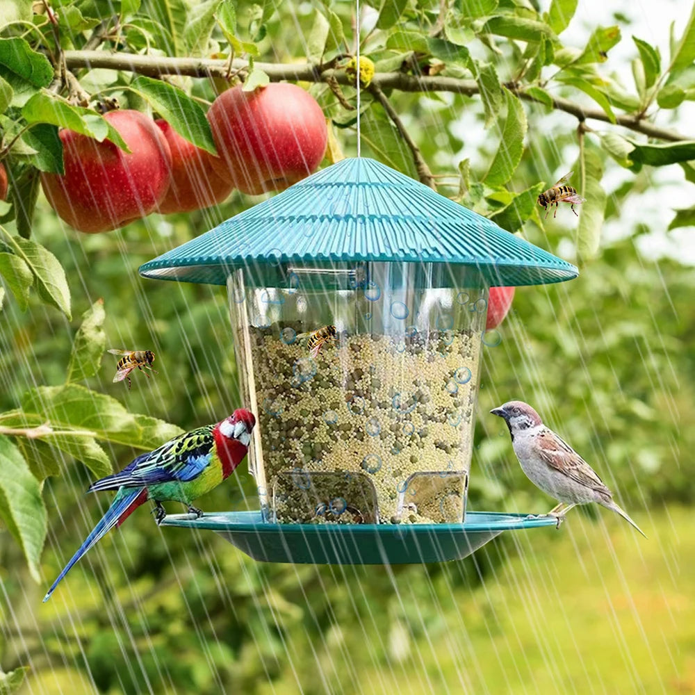 Automatic Bird Feeder | Outdoor Hanging Nut Dispenser with Multiple Holes for Foot Feeding
