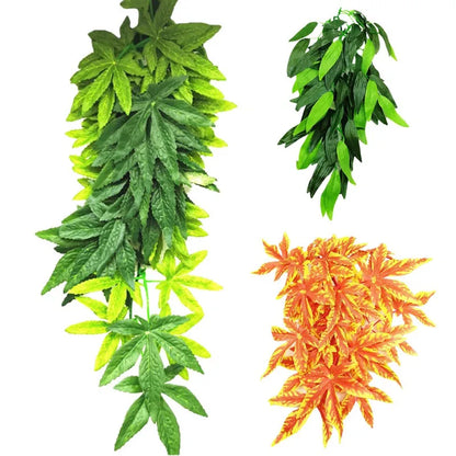 Reptile Plant Decoration with Suction Cups | Climbing Vines for Amphibians, Lizards & Snakes Habitat Decor