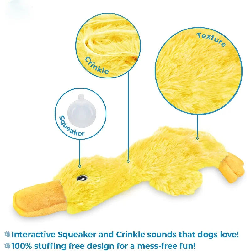 Interactive Dog Plush Sound Toy | Cute Yellow Duck for Training and Chewing - No Fill Pet Supplies for Cats and Dogs