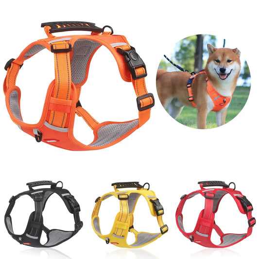 No Pull Large Dog Harness | Adjustable Reflective Vest for Small, Medium & Large Dogs | Outdoor Travel French Bulldog Accessories