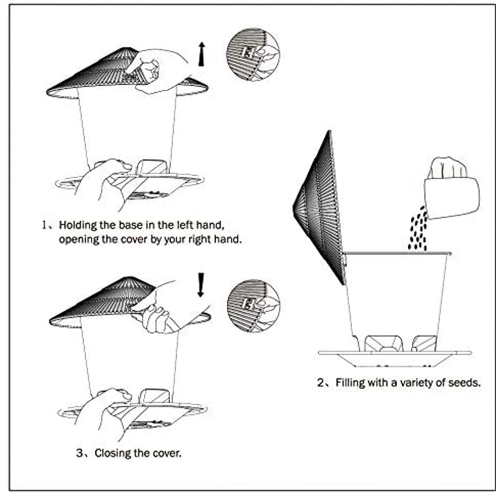 Automatic Bird Feeder | Outdoor Hanging Nut Dispenser with Multiple Holes for Foot Feeding