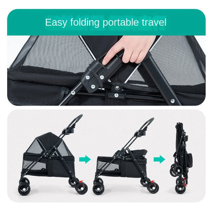 Universal Dog Carrier Bag | Large Vision Folding Pet Stroller for Cats & Dogs