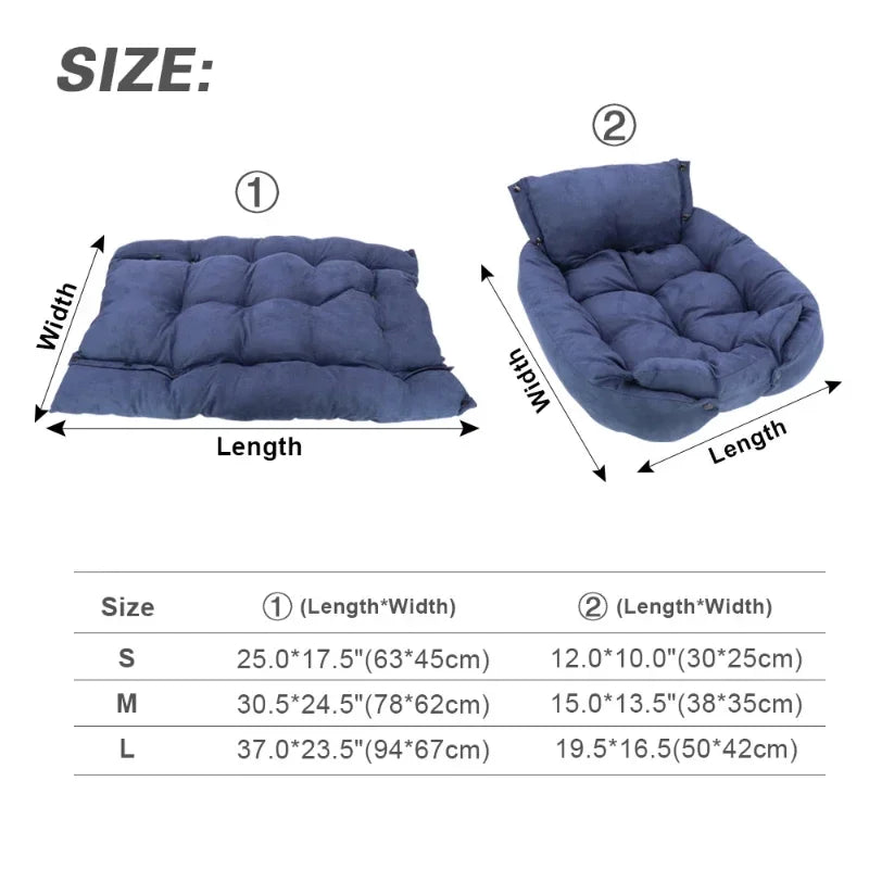 Multifunctional Pet Dog Bed Thickened 3 IN 1 Dogs Cat Sleeping Bed Sofa Warm Winter Puppy