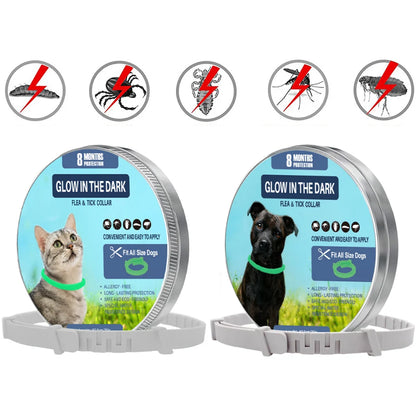 Luminous Flea and Tick Collar | Adjustable Pet Collar with Up to 8 Months Protection for Dogs and Cats