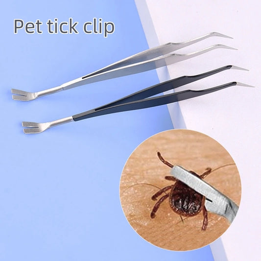 2 In 1 Tick Remover Tool | Professional Tweezers for Flea and Tick Removal for Humans & Pets