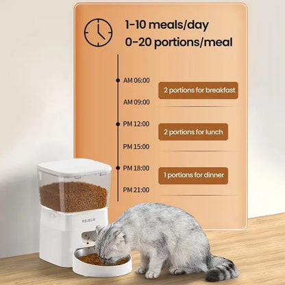 ROJECO 2L Automatic Cat Feeder | WiFi Smart Pet Food Dispenser with Remote Control for Dogs & Cats