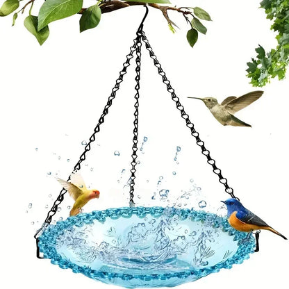 Flower Shaped Hanging Bird Feeder | Birdbath for Outdoor Garden Decor & Hummingbird Feeding Tool