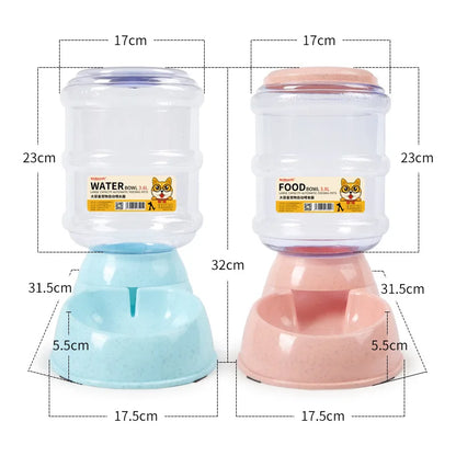 Automatic Pet Feeders & Water Dispensers | Dog & Cat Food and Water Bowl Set for Convenient Feeding