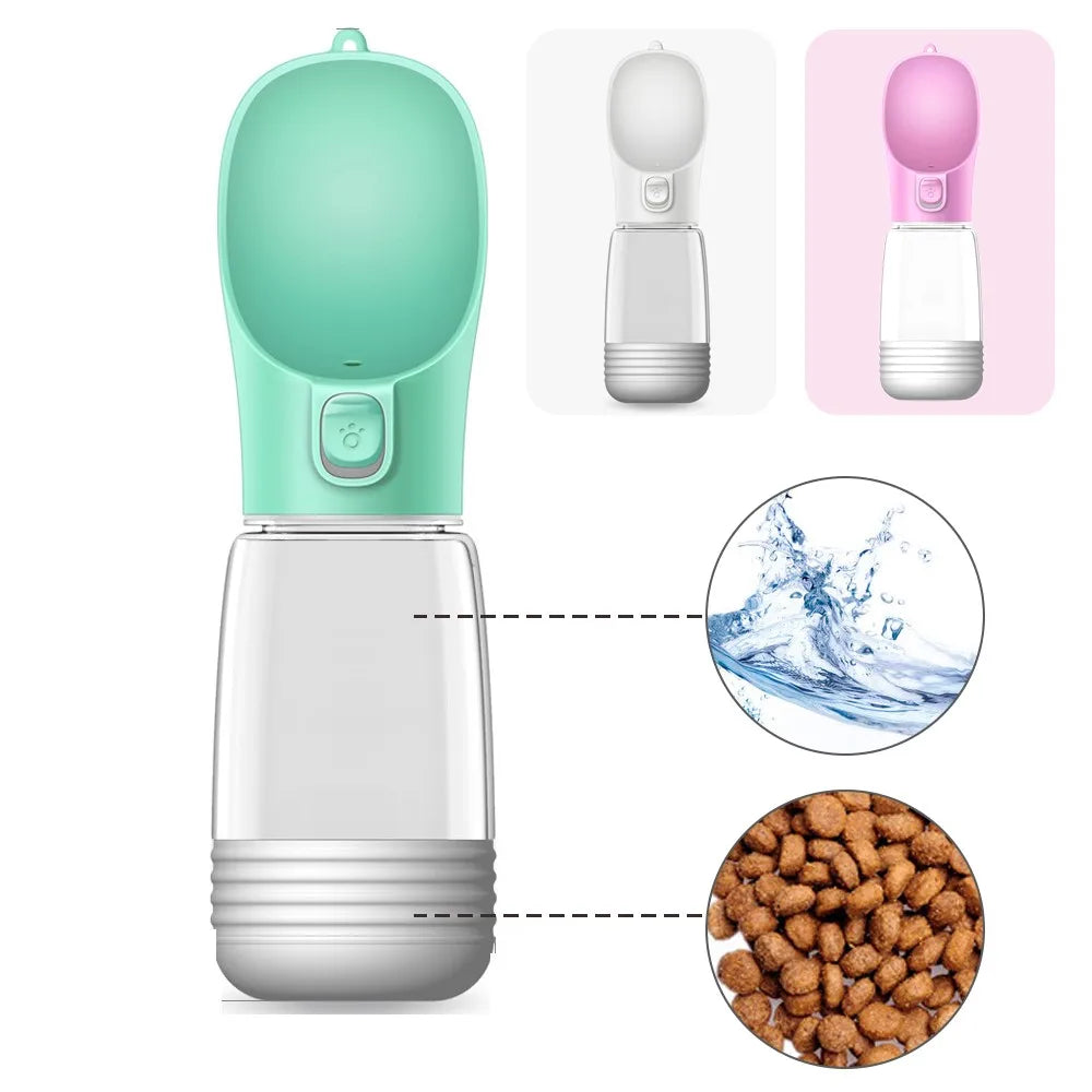 Portable Dog Water Bottle | Food and Water Container for Outdoor Travel | Pet Feeder Bowl & Water Dispenser