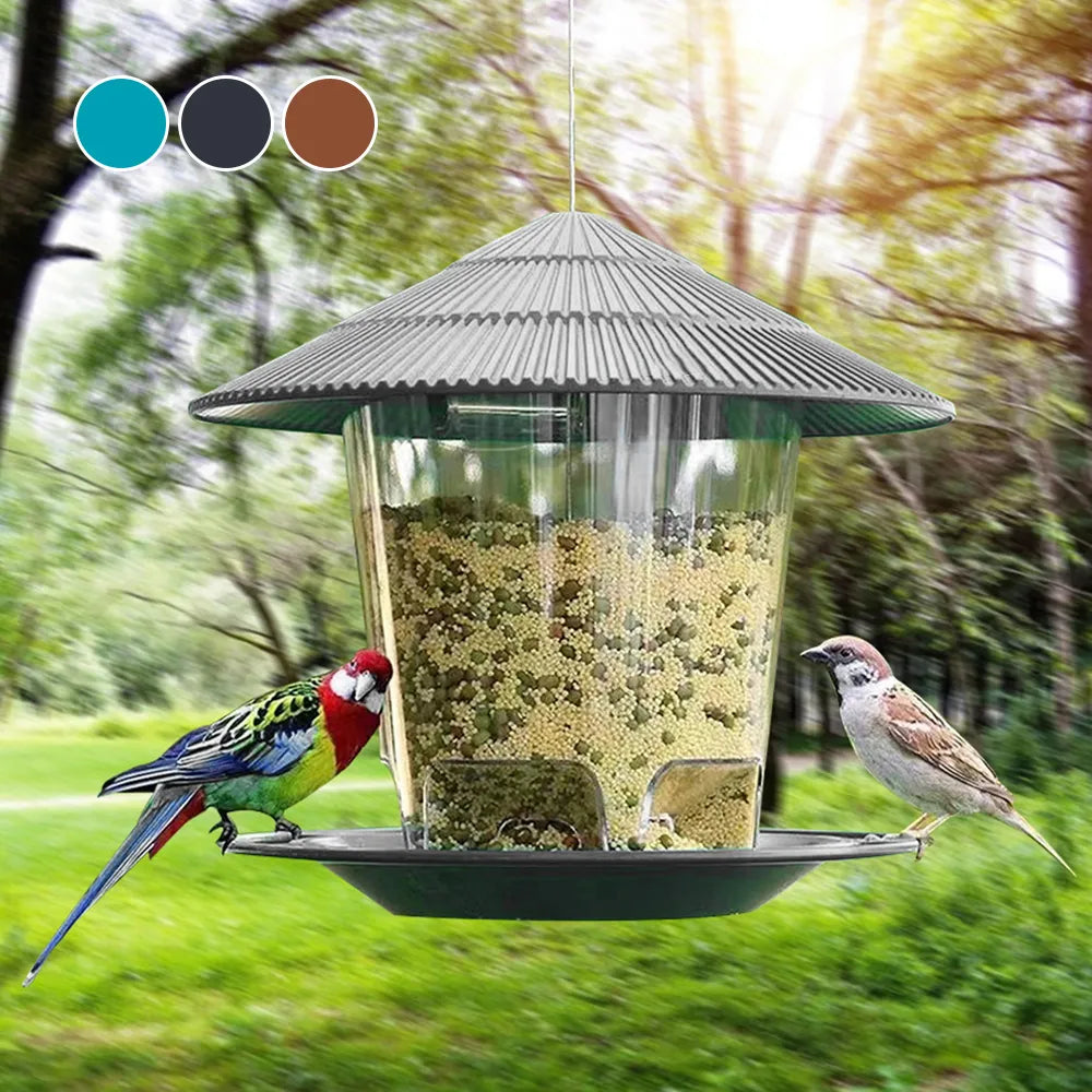 Automatic Bird Feeder | Outdoor Hanging Nut Dispenser with Multiple Holes for Foot Feeding