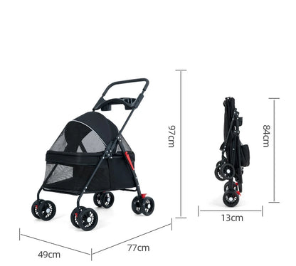 Universal Dog Carrier Bag | Large Vision Folding Pet Stroller for Cats & Dogs