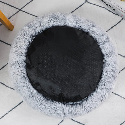 Long Plush Round Cat Bed | Comfy & Fashionable Nap Spot for Cats