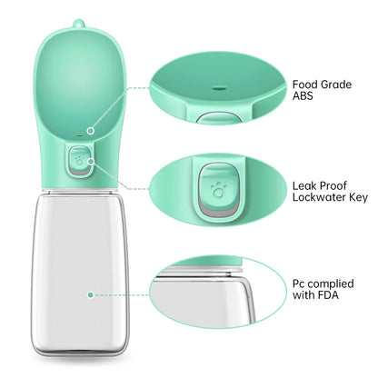 Portable Dog Water Bottle | Food and Water Container for Outdoor Travel | Pet Feeder Bowl & Water Dispenser