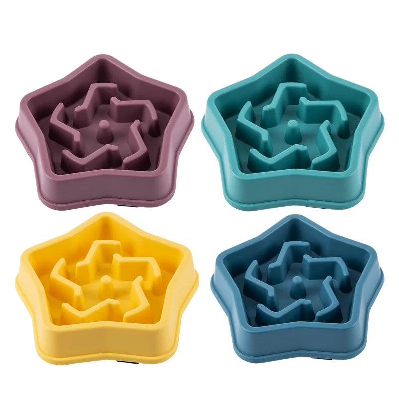 Anti-Choking Slow Food Bowl for Dogs & Cats | Thickened Non-Slip Pet Feeder in Multiple Colors & Shapes