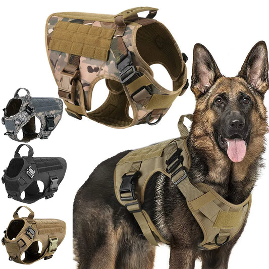 Tactical Military Dog Harness & Leash Set | For Large Dogs, German Shepherds, K9, Malinois