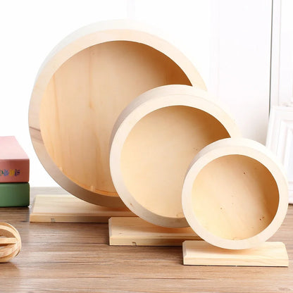 Natural Wood Hamster Wheel | Exercise Running Toy for Small Pets, Hamsters & Gerbils Accessories