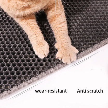 Double Layer Waterproof Cat Litter Mat | Urine Proof Non-Slip Trapping Pad - Easy to Clean Toilet Mat